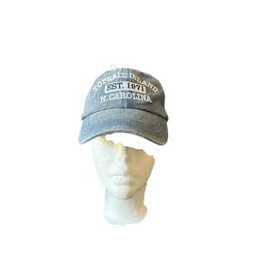 Burnin' Water Topsail Island North Carolina Hat Denim Blue Adjustable Cap‎ NWT